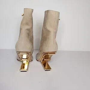 Fendi | Shoes | Fendi Nabuck Fendi First Ankle Leather Bootie In